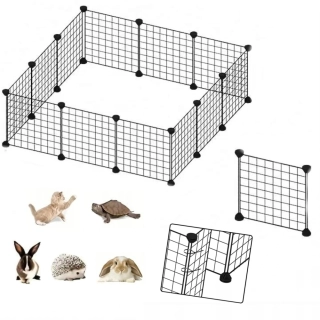 Zvířecí ohrádka kovový výběh pro malá zvířata 12 panelů