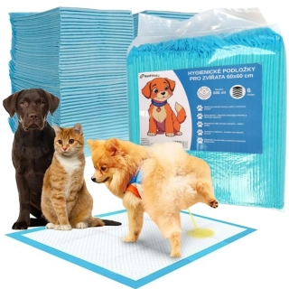 Hygienické podložky absorpční 6 vrstvé pro psy a kočky 50 ks 60x60 cm