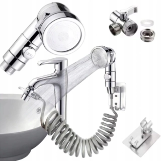 Sprchová hlavice pro kohoutek bidetová sprcha + hadice + uchyt