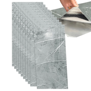 Panele samolepicí šedá mramorová pěnová tapeta nástěnné 30x60cm 10 ks