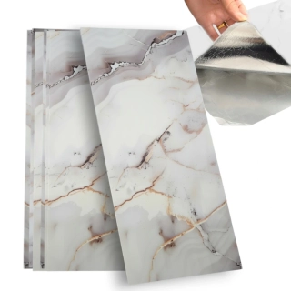 Panele samolepicí šedá s odbojeními mramorová pěnová tapeta nástěnné 30x60cm 10 ks