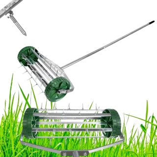 Ruční provzdušňovač trávníku válec s hroty vertikutátor pro provzdušnění trávníku aerator