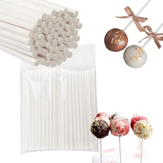 Papírové špejle na lízátka, Cake pops a zdobení – 100 ks (100x4 mm)